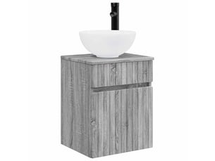 Meuble de lavabo mural, rangement salle de bain sonoma gris 39x41x64.5 cm