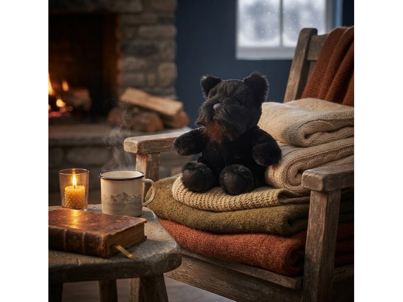  Bouillotte peluche chien anglais lavande et blé  - Conforama D