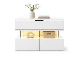 Table basse rectangulaire coloris blanc KOVIEA  - 67 cmx70 cm