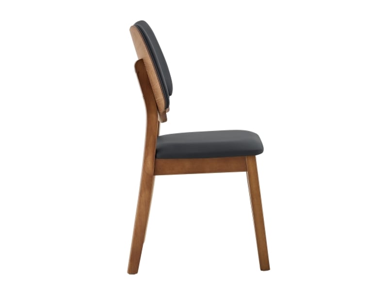 Set de 2 chaises de salle à manger en bois, dos en papillon, assise rembourrée, design moderne, sans table - Conforama D
