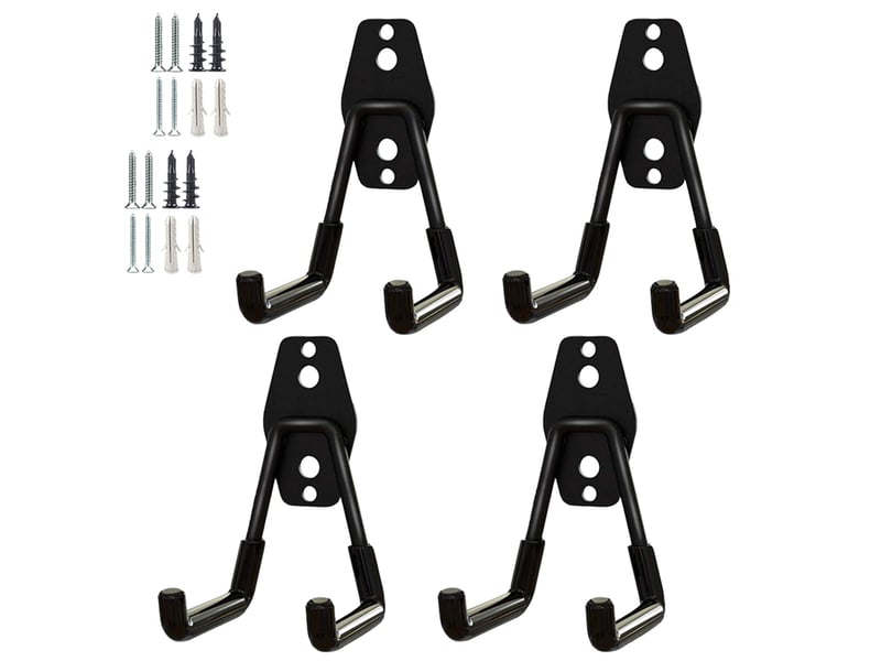  Crochets robustes pour garage, utilitaires de rangement, organiseur de pour outils de jardin, muraux en acier, noir - réf. Szpb844740jjzj  - Conforama A