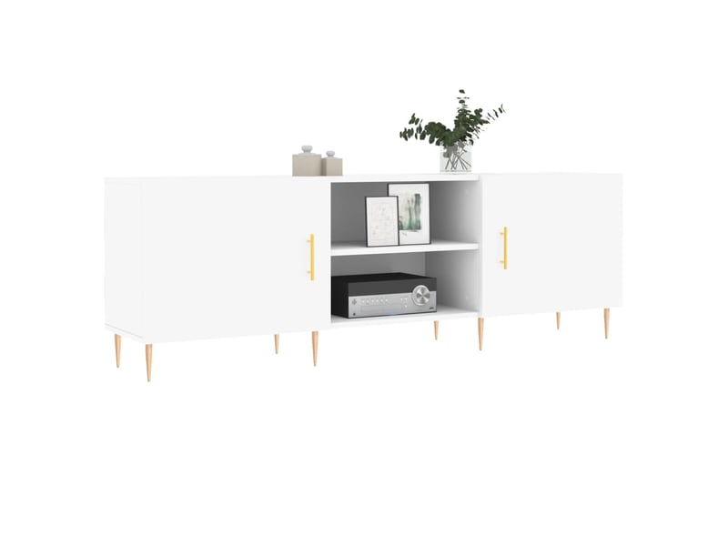  Meuble tv - banc tv - meuble de rangement blanc 150x30x50 cm bois d'ingénierie  - Conforama C