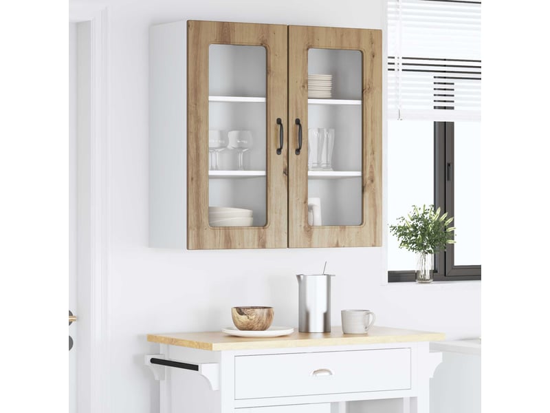  Meuble mural de cuisine | armoire de cuisine 2 pcs chêne artisanal shl3146  - Conforama D