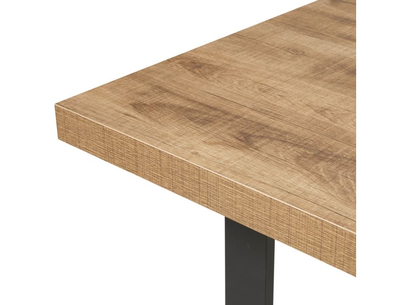  Table 170cm aspect chêne naturel piètement u métal poudré noir - carvik CARVIK - Conforama C