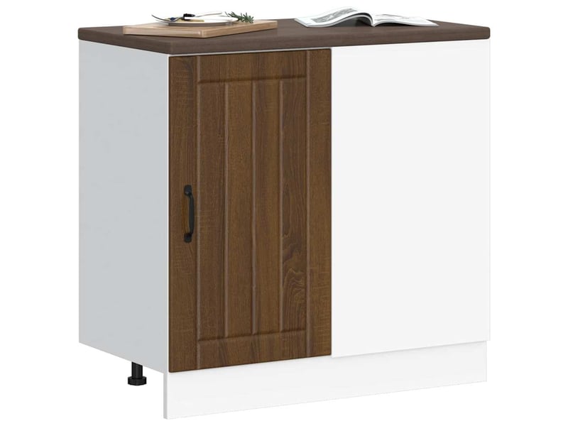  Meuble de rangement, meuble bas de cuisine chêne marron bois d'ingénierie  - Conforama C