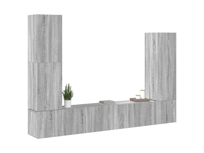  Ensemble de meubles tv 4 pcs sonoma gris bois d'ingénierie shl65616  - Conforama C