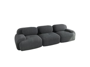 Canapé 3 places en tissu premium corduroy, sans cadre, modulable, antidérapant, sans montage, accoudoirs ergonomiques et garnissage hautement élastique pour salon et chambre, gris