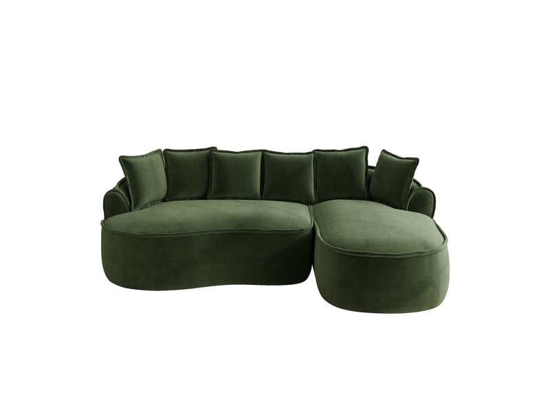  Canapé modulable 252x164x67 cm tissu chenille assise profonde mobilier de salon assise confortable moderne vert OPULERANE TRADING LTD - Conforama A