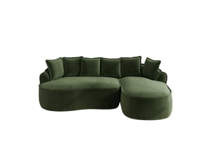 Canapé modulable 252x164x67 cm tissu chenille assise profonde mobilier de salon assise confortable moderne vert