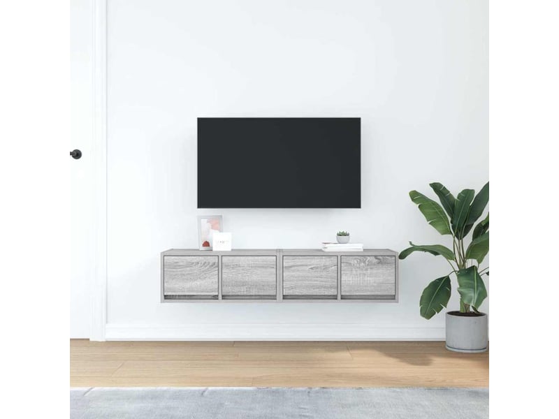  Meubles tv - banc tv - meuble de rangement 2 pcs sonoma gris 60x31x25,5 cm bois d'ingénierie  - Conforama C