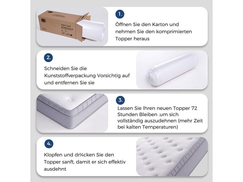 Matelas à ressorts ensachés 7 zones ergonomique h3 180x200 cm mousse confort hauteur 25 cm certifié oeko-tex  - Conforama D