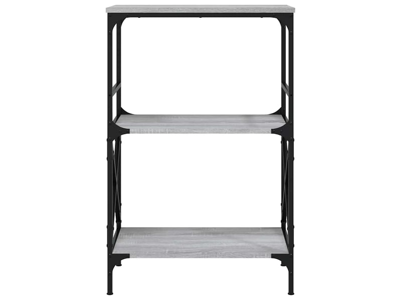  Bibliothèque à 3 niveaux, armoire à livres sonoma gris 59x35x90,5 cm  - Conforama D