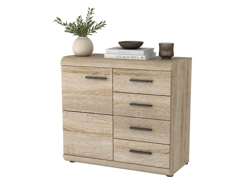  Buffet hamo, commode 4 tiroirs, 80x42x87h cm chêne marron Hamo - Conforama A