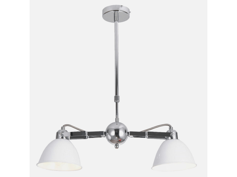  Fabrilamp buri, lampe, moderne, 2 x e27, blancchromé, 52-81 x 52 x 15.5 cm 143152001 - Conforama C