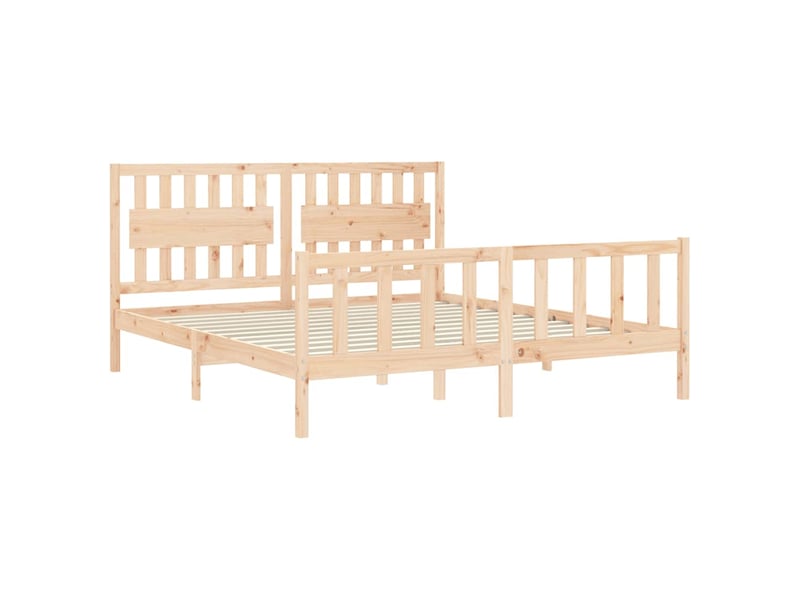Lit double- lit adulte - cadre de lit sans matelas bois massif de pin - Conforama D