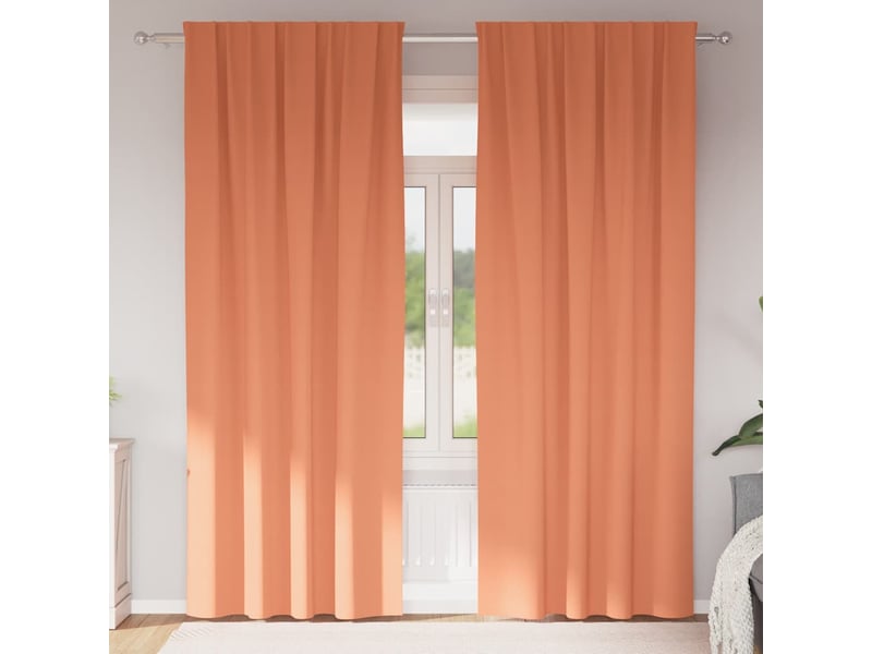  Lot de 2 rideaux occultants, rideaux black-out avec anneaux terre cuite 245 x 140 cm cf44790  - Conforama B