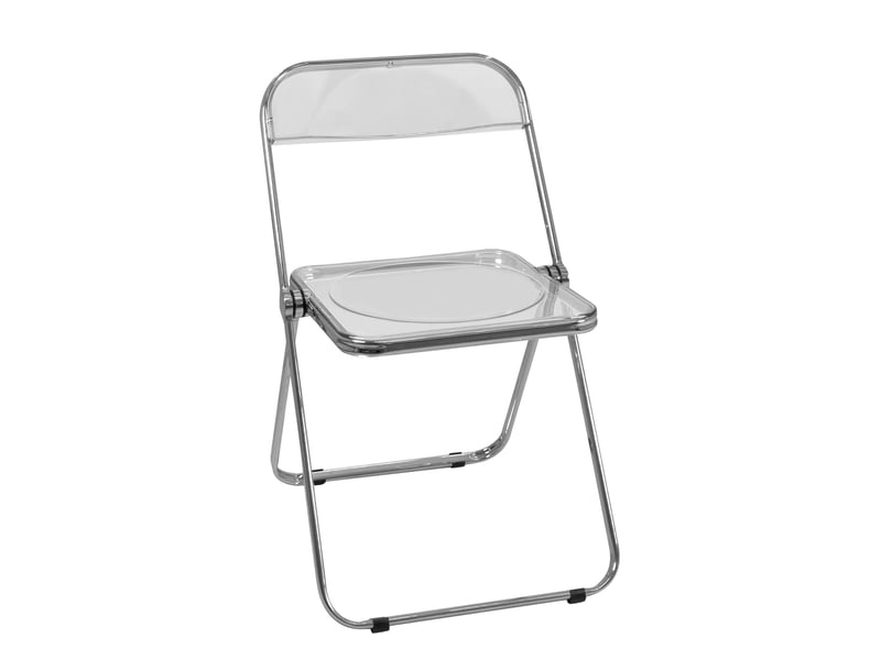  Lot de 4 chaises pliantes rama transparentes style rétro avec structure chromée 197-RAMA - Conforama C