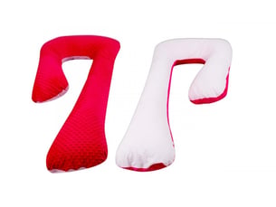 Coussin d'accouchement d'allaitement usages multiples rose à carreaux - rouge