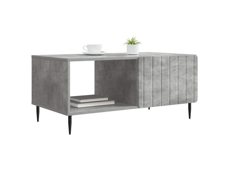  Table basse - table de salon - table à thé gris béton 90 x 50 x 40 cm bois d'ingénierie  - Conforama C