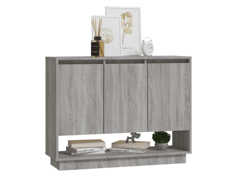  Buffet - bahut - meuble de rangement sonoma gris 97x31x75 cm bois d'ingénierie  - Conforama D