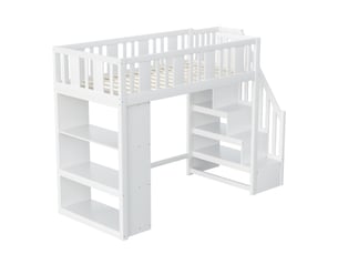 Lit mezzanine 90x200 cm coloris blanc