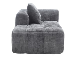 Canapé méridienne corda, gris, sans montage, coussin moelleux, poches latérales, design élégant