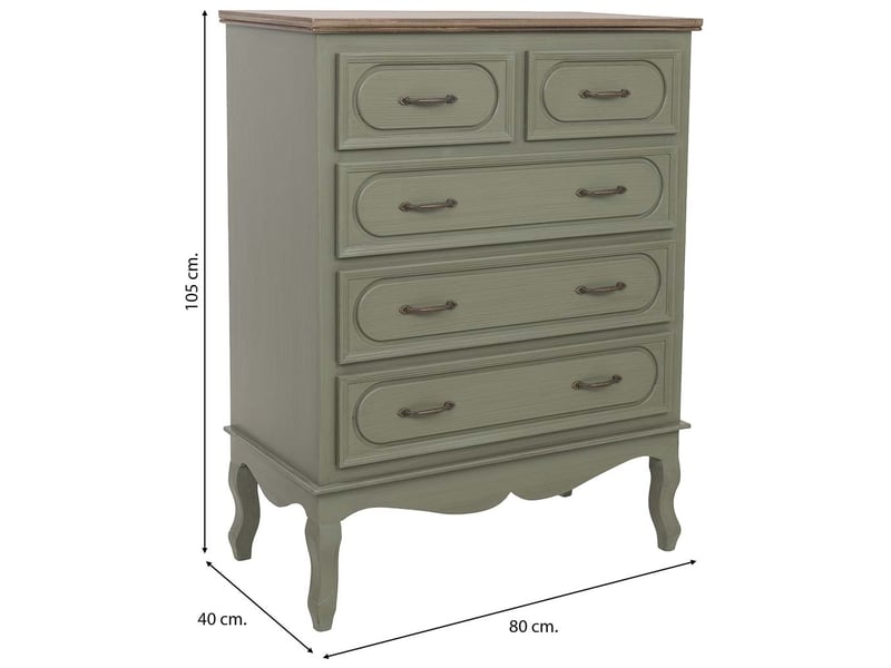  Commode en bois vert 80x40x105 cm h  - Conforama C