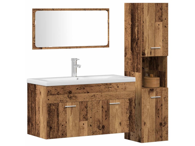 Ensemble de meubles salle de bain 3 pcs bois d'ingénierie cf63954 - Conforama C