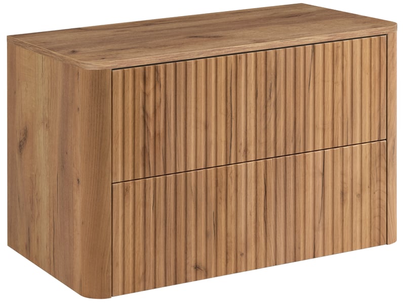 Meuble sous vasque suspendu linea 80 cm chêne craft d'or avec plan de travail - Conforama A
