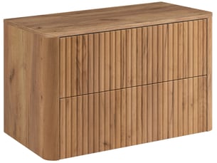 Meuble sous vasque suspendu linea 80 cm chêne craft d'or avec plan de travail