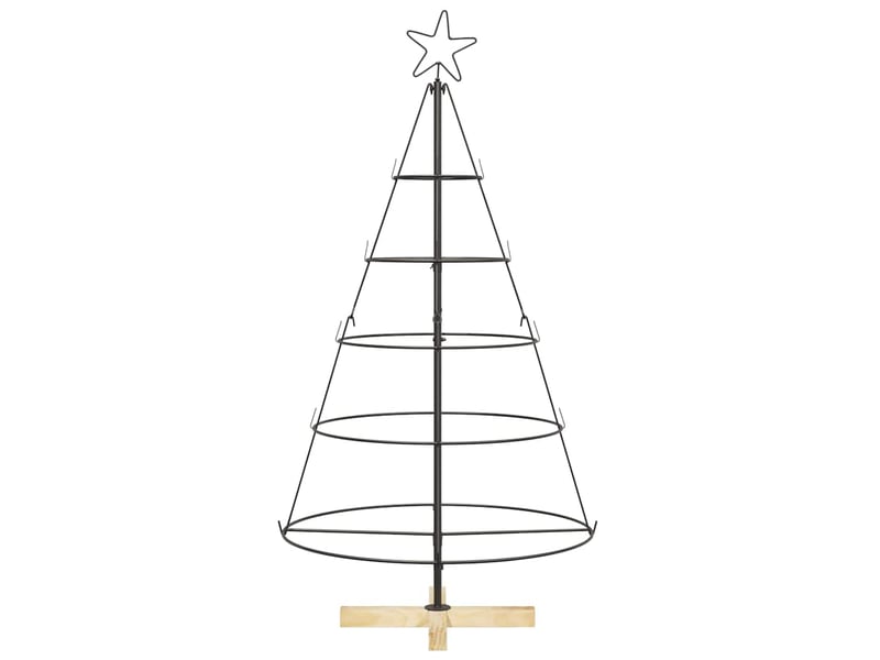  Sapin de noël, arbre de noël en métal avec support kuopio 125 cm acier noir  - Conforama E