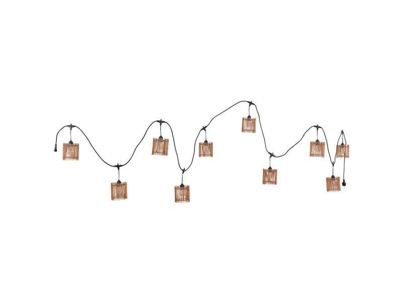  Guirlande de 10 lumières en bambou marron avec ampoule 500x12x12 cm (h)  - Conforama A