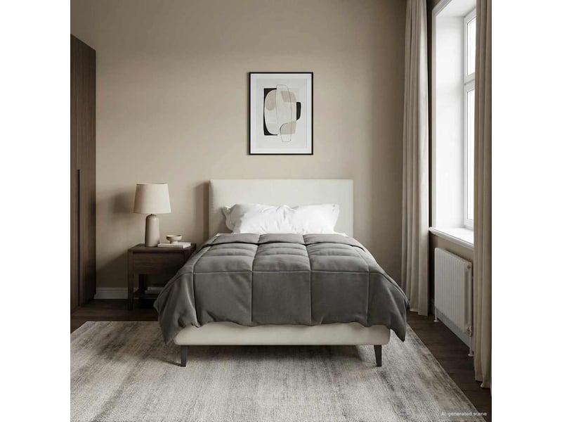  Duvet - couette complet toute l'année 135 x 220 cm 4 saisons gris clair  - Conforama B