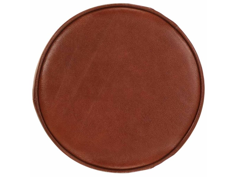  Lot de 2 tabouret de bar, chaise de bar marron cuir véritable et fonte  - Conforama E
