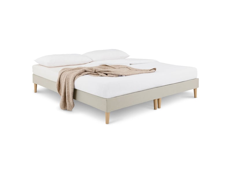 Sommier tapissier rennes 180 x 200 cm revêtement tissu - beige  - Conforama A