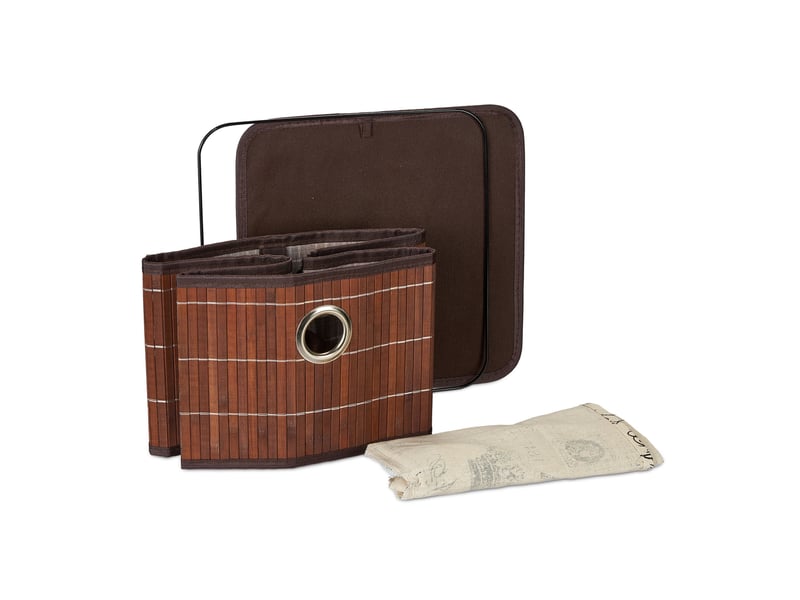  Panier de rangement polyvalent élégant pour salon chambre salle de bain 20 x 31 x 31 cm en bambou marron 13_0012220  - Conforama C