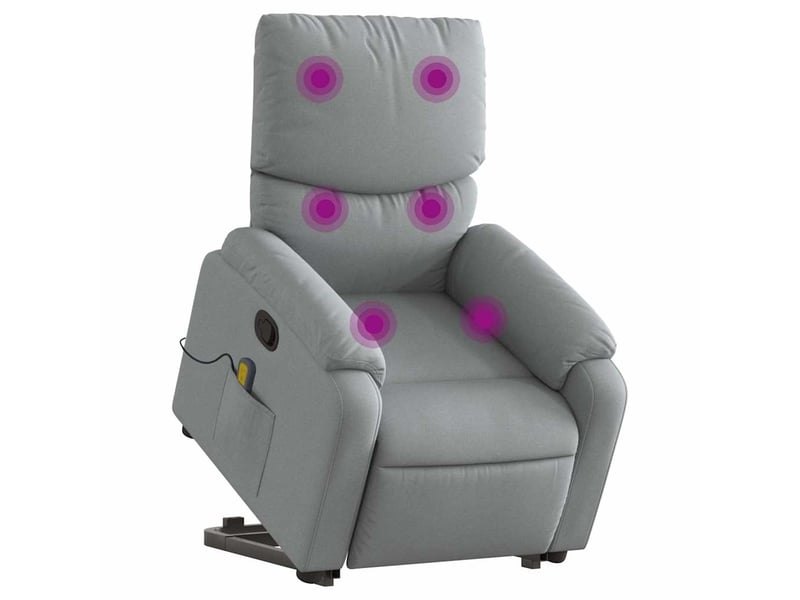  Fauteuil de massage inclinable, fauteuil relax gris clair tissu shl29384  - Conforama C
