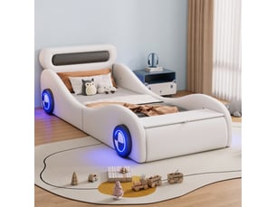 Lit avec rangement 90x200 cm DZMDIP coloris blanc