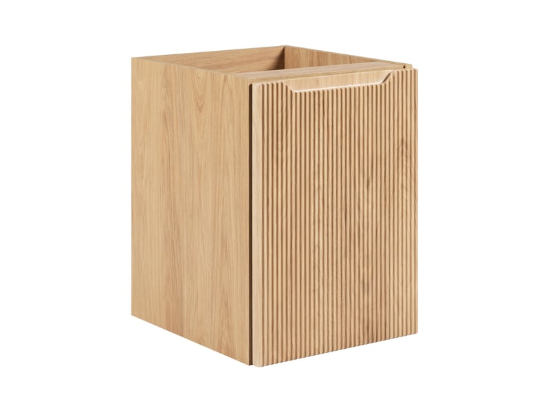 Meuble sous vasque suspendu avec panier à linge 2t novo l.100 cm effet chêne hikora - Conforama E