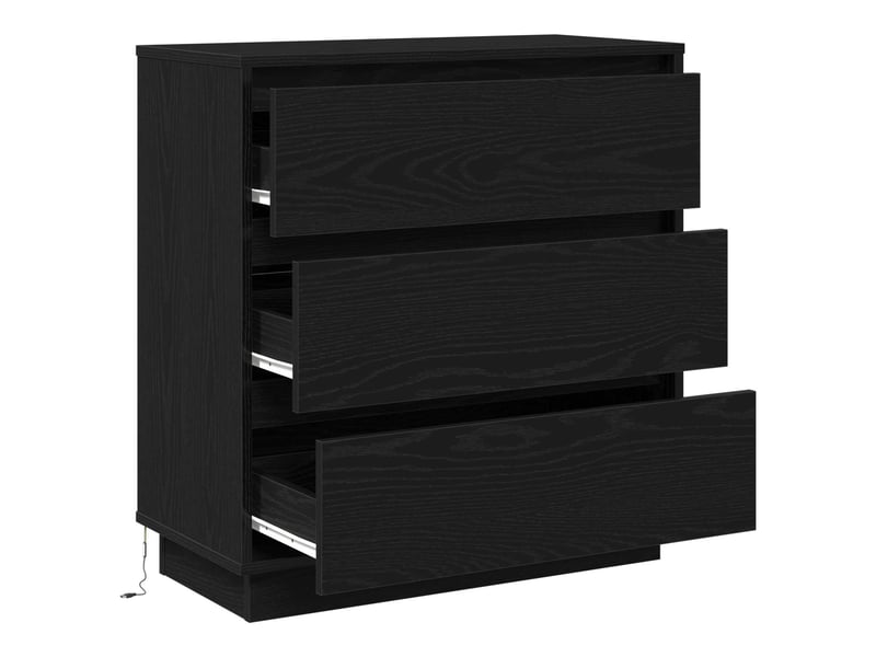  Table de chevet - cabinet de chevet - table de nuit chêne noir 71 x 34,5 x 75 cm  - Conforama E