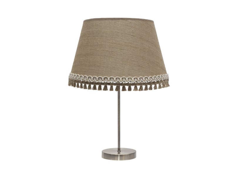  Fabrilamp ada grande lampe à poser marron et sable, abat-jour en toile de jute à franges, 1 x e27, 63 cm 186571114 - Conforama A
