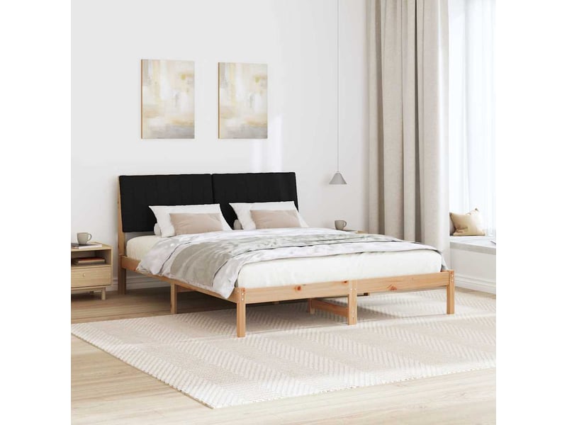  Lit double- lit adulte -  cadre de lit avec tête de lit marron 150 x 200 cm pin massif  - Conforama C