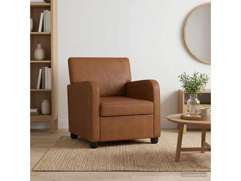  Vidaxl fauteuil marron ancien simili cuir  - Conforama B