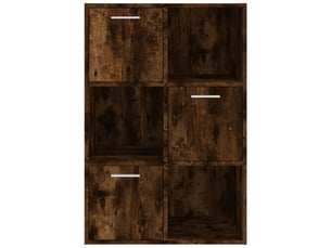 Armoire de rangement classique épurée 60 x 29,5 x 90 cm rangement spacieux design en bois d'ingénierie chêne fumé 02_0048168