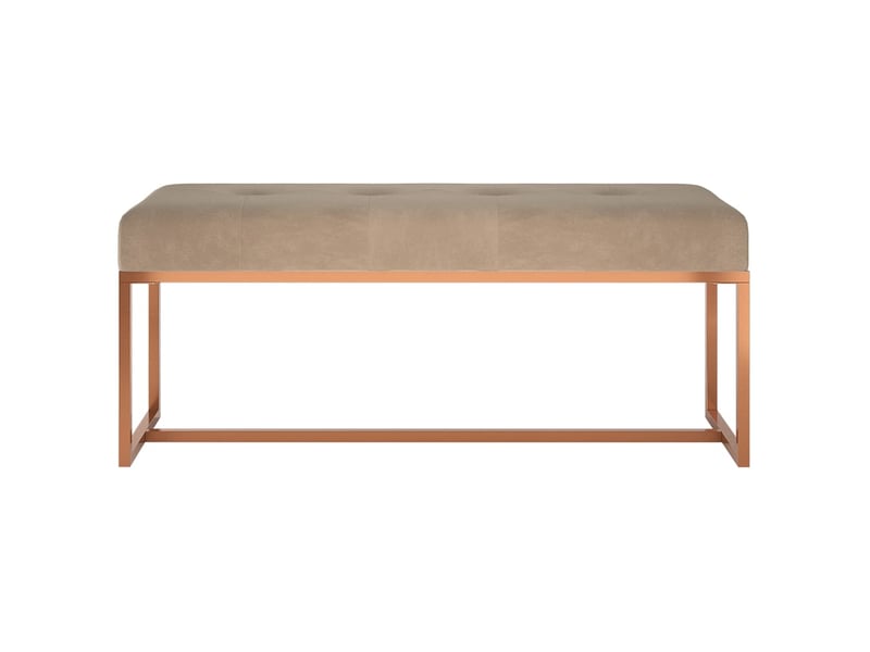  Banc d'entrée, banc d'intérieur beige 110x36x45 cm velours  - Conforama C