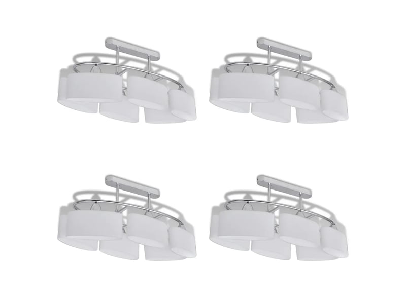  Lot de 4 plafonniers modernes ellipsoïdes style contemporain 550 x 250 x 275 mm en métal chromé 02_0046390  - Conforama A