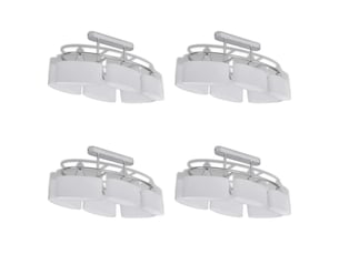 Lot de 4 plafonniers modernes ellipsoïdes style contemporain 550 x 250 x 275 mm en métal chromé 02_0046390