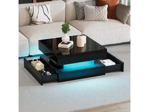 Table basse carré(e) coloris noir <strong></strong> <strong></strong> - 65 cmx65 cm