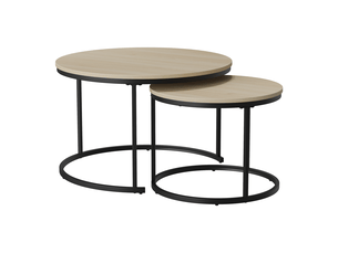 Table basse rond(e) coloris naturel STILVORA - 70 cmx50 cm