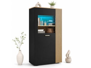 Vitrine coloris bicolore 5 étagère(s) HAUSS SPOLE - 80 cmx146 cm